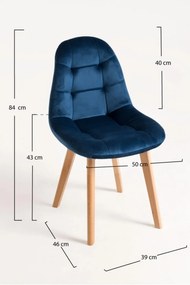 Set 4 Kelen Fluwelen Stoelen
