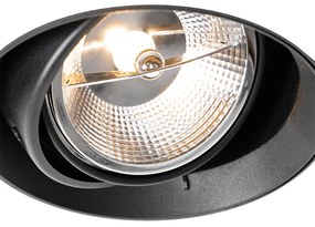 Moderne inbouwspot zwart GU10 AR111 rond trimless - Oneon Modern GU10 Binnenverlichting Lamp