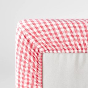 Hoeslaken katoen seersucker 30 cm, COTTAGE FRAMBOISE