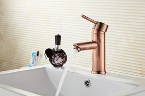 Saniclear Copper wastafelkraan met eenhendel bediening geborsteld koper