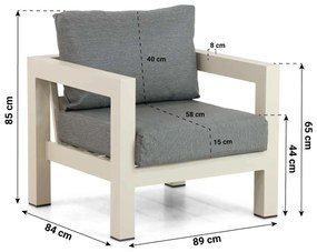 Tuinstoel Aluminium Taupe-naturel-bruin Lifestyle Garden Furniture Luca