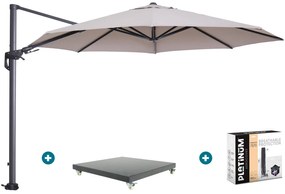 GI Hawaii zweefparasol 350 cm. - Sand - met Marbella voet en hoes