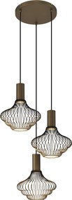 Asli 3-lichts Hanglamp Zacht Brons