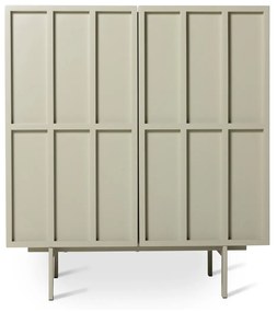 HKliving Cupboard Lage Wandkast Retro Design Pebble Grey - 80x40x89cm.