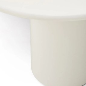 Kave Home Albanella Witte Salontafel Glanzend Cement 65 Cm - 65 X 65cm.