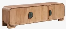 Kivalina Tv-meubel Van Mangohout En Natuursteen 180 X 45 Cm & Udaipur Groen Marmer - Mangohout - Sklum