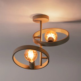 Plafondlamp Metalen Ringen Beige