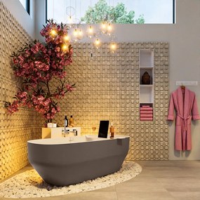 Mondiaz Stone vrijstaand bad 170x75cm kleur smoke/talc