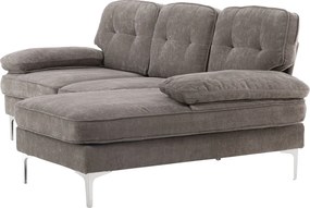 Jörn Reims Sofa - Bank met Chaise Longue - 3-Zitsbank - Grijs Stof - Jorn