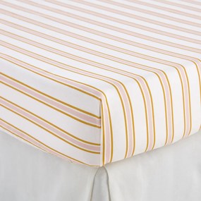 Hoeslaken in perkalkatoen 30 cm, gestreept, Alison