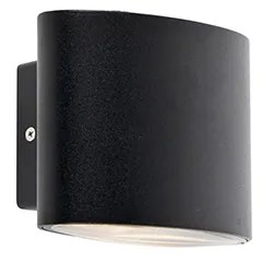 Moderne buitenwandlamp zwart incl. LED IP44 - Ovum Modern IP44 Buitenverlichting ovaal