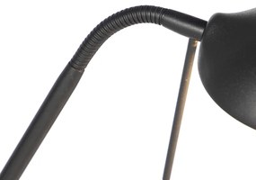 Vloerlamp zwart met leeslamp incl. LED en dimmer - Diva 2