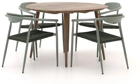 Diningset Manifesto  | 4 personen aluminium | Tuinset stapelbaar | 5-delig | Kees Smit Tuinmeubelen