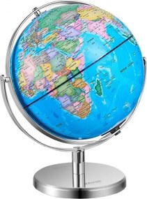 VEVOR wereldbol met standaard, 330,2 mm educatieve geografische wereldbol met nauwkeurige tijdzone gemaakt van ABS-materiaal, 720 ° roterende wereldbol voor kinderen die aardrijkskunde leren in de klas (Taal: Engels)