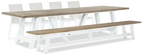 Picknick Set 8 personen 330 cm Aluminium/textileen Wit Lifestyle Garden Furniture Fiora/Florence
