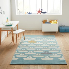 Vloerkleed voor kinderen, boot motieven, Galet