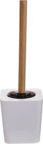 5Five Toiletborstel Natureo - 38 cm - Wit/Bamboe - Vierkant