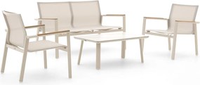 Stoel-bank loungeset Forza  | 4 personen | Loungeset Wit | Aluminium | Kees Smit Tuinmeubelen