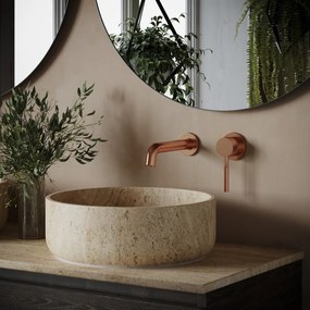 Saniclear Copper Curved inbouw wastafelkraan geborsteld koper