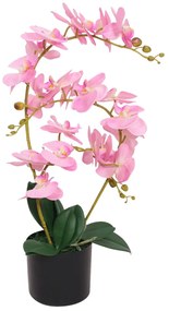 vidaXL Kunst orchidee plant met pot 65 cm roze