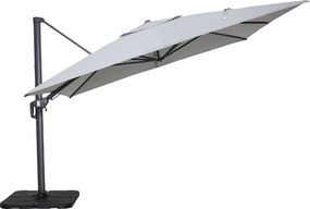 Garden Impressions Hawaii Big Pole zweefparasol 350x350 cm - donker grijs frame - licht grijs doek