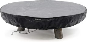 BonFeu Premium Beschermhoes Rond Ø120 cm - Vuurschaal & BonBiza Barbecue - Zwart PVC - Trekkkoord - Weerbestendig