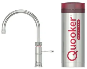 Quooker Classic Fusion Round kokendwaterkraan - draaibare uitloop - PRO3 reservoir - Warm / kokend water - RVS 3CFRRVS