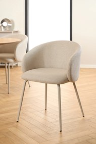 CLARA Beige (Basel 24 stof)/beige poten - MODERNE GESTOFFEERDE KUIPSTOEL VOOR WOONKAMER/EETKAMER/KANTOOR LOFT