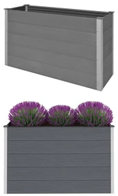 vidaXL Plantenbak verhoogd 150x50x91 cm HKC grijs