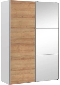Goossens Kledingkast Easy Storage Sdk, 150 cm breed, 220 cm hoog, 1x 3 paneel schuifdeur li en 1x 3 paneel spiegel schuifdeur re