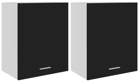 vidaXL Hangkasten 2 st 50x31x60 cm spaanplaat zwart
