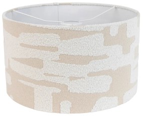 Stoffen lampenkap wit met beige gestreept 35/35/20 Modern cilinder / rond rond
