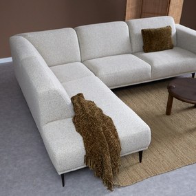 Moderne Hoekbank Beige Ottomane Links