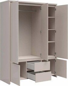 Kledingkast Nolroma 118, Kasjmier, 211x154x56cm, 132 kg, Kledingkast deuren: Met scharnieren