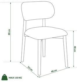 ALDO Beige Latte (stof Monza 60)/gelakt eiken frame – HOUTEN BOUCLÉSTOEL VOOR WOONKAMER, EETKAMER, KEUKEN RETRO