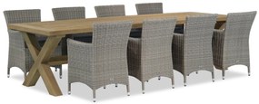 Tuinset 8 personen 300 cm Wicker Grijs Garden Collections Dublin/Oregon