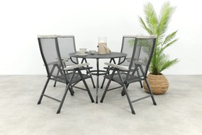 Balero ronde verstelbare bistroset strekmetaal Ø105 cm. - Antraciet