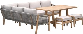 Garden Impressions Alora lounge dining set 5-delig links - grey sand