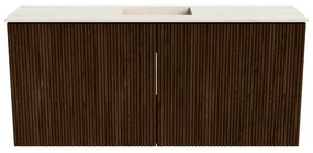 Mondiaz Joya DLux 90cm toiletmeubel walnut met wastafel faye midden 1 kraangat meli