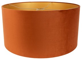 Stoffen lampenkap oranje met gouden binnenkant 50/50/25 Modern cilinder / rond rond