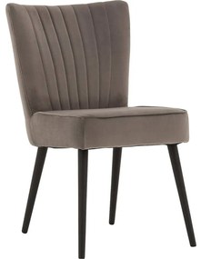 Goossens Eetkamerstoel Rob grijs velvet stof leuning, urban industrieel