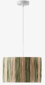 Plafondlamp Ø30 Cm In Marsali Gevlochten Papier Wit & Leger Ø30 Cm - ↑25 Cm Groen Marsali - Sklum