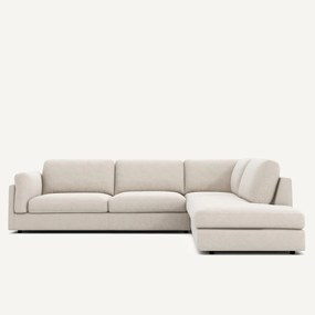 Hoekslaapbank met longchair in gemêleerd canvas, CÉSAR