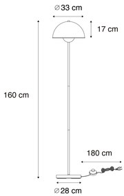 Smart vloerlamp zwart met goud incl. Wifi A60 - Magnax Industriele / Industrie / Industrial E27 Binnenverlichting Lamp