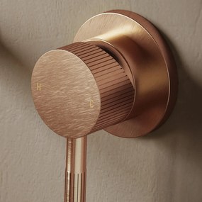 Saniclear Copper Stripes inbouw wastafelkraan geborsteld koper