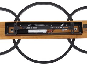 Design plafondlamp zwart rond incl. LED 3-staps dimbaar 3-lichts - Nimue