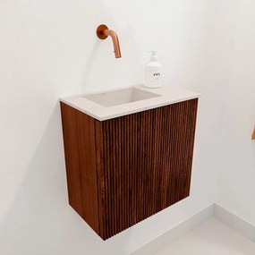 Mondiaz Joya DLux 40cm toiletmeubel ruby met wastafel faye links zonder kraangat meli