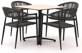 + 10% kassakorting | Diningset Manifesto | 4 personen kunststof | Tuinset stapelbaar | 5-delig | Kees Smit Tuinmeubelen