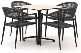 Diningset Manifesto  | 4 personen aluminium | Tuinset stapelbaar | 5-delig | Kees Smit Tuinmeubelen