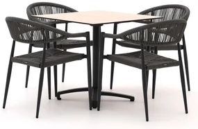 Manifesto Belpasso/Canzo 80cm dining tuinset 5-delig stapelbaar inklapbaar